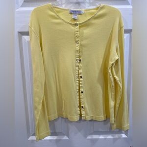 Fresh produce LONG SLEEVE button snap light weight sweater size cotton  L EUC